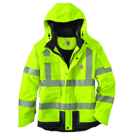 Carhartt Men's HV WP Class 3 Insulated Sherwood XL REG Insulated Loose Brite Lime OJ0787-M / 100787-323XLREG